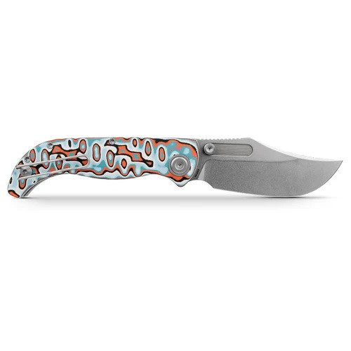 Vosteed Naga Folding Knife Canyon Current Bamboo Micarta Handle