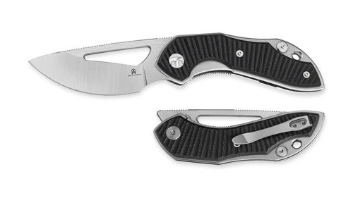Bestech Triassic Black G10 Folding Knife | Satin 14C28N