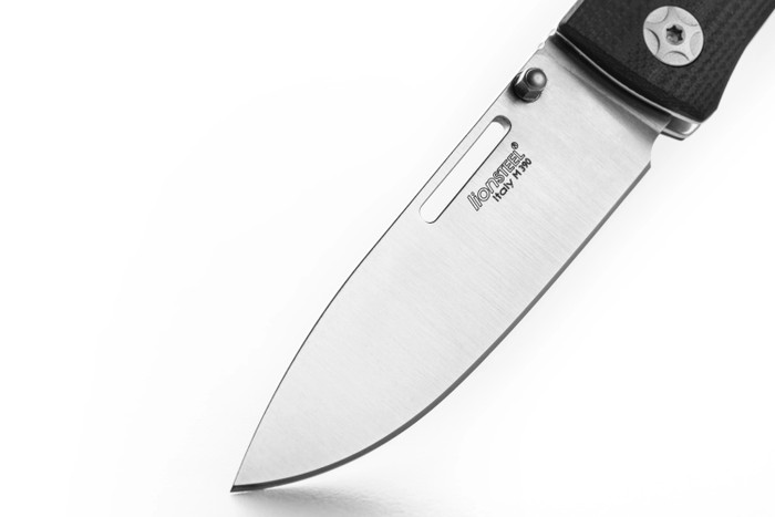 Lion Steel NN1 Folding Knife Black G10 Handle M390 Plain Edge