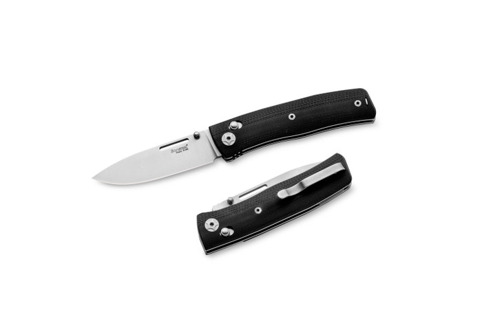Lion Steel NN1 Folding Knife Black G10  Handle M390 Plain Edge Satin Finish LS-NN1-GBK