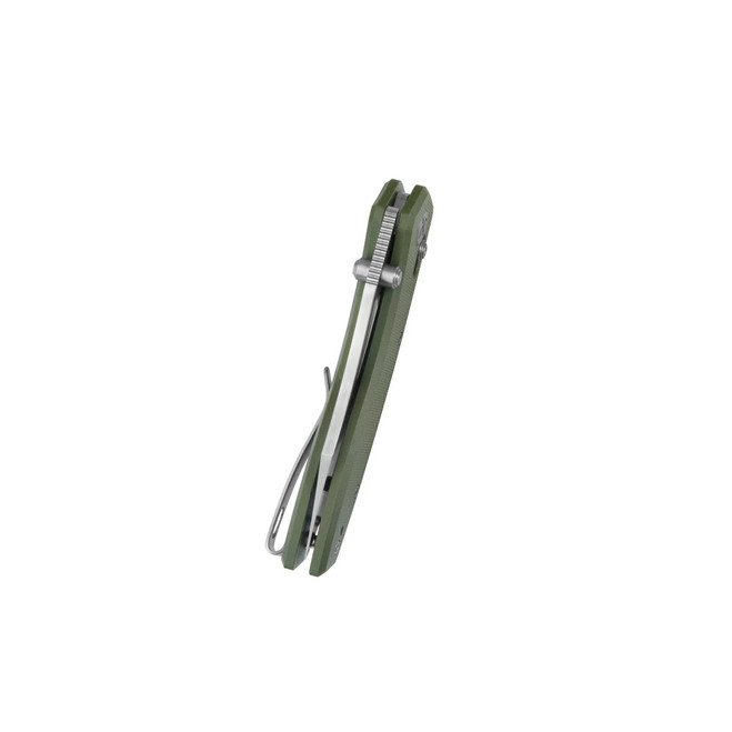 Kubey Caiman Folding Knife Green G10 Handle San Mai M2 Clip Point