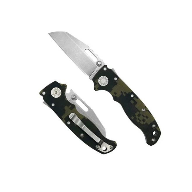 Demko AD20.5 Digital Folding Knife Camo G10 Handle 3V Shark Foot Plain Edge