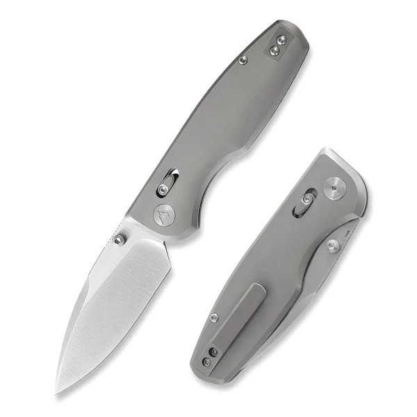シカダ CMB Predator V4 Folding Knife Silver Titanium Handle M390 Plain