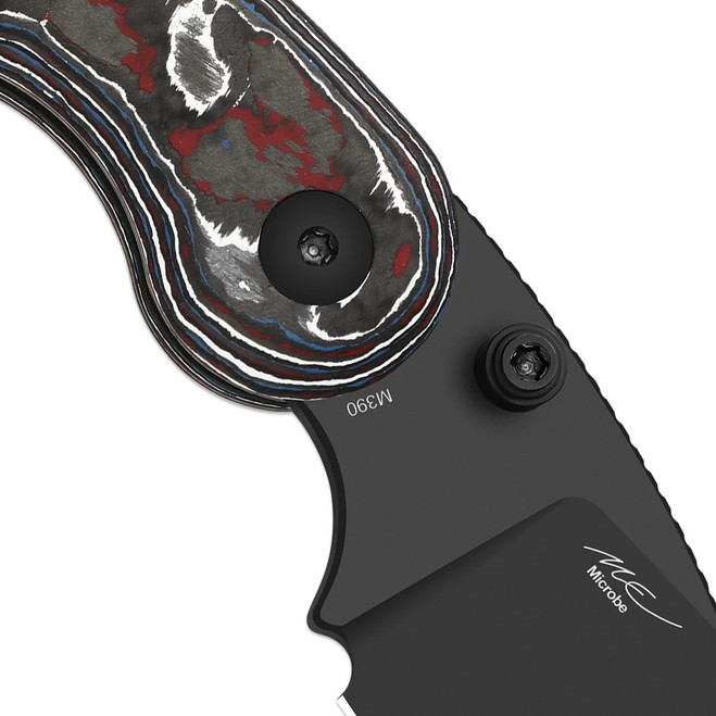 ℳ Kizer Microbe Folding Knife Multicolor Fat Carbon Handle M390 Drop