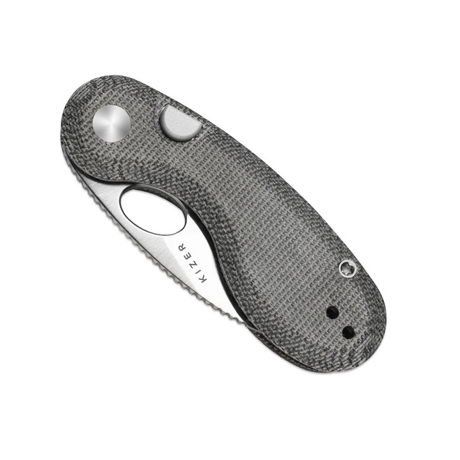 Kizer Microbe Folding Knife Black Norplex UltreX Micarta Handle