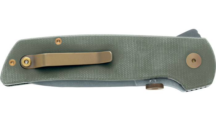 Fox Knives Original Gangster Folding Knife OD Green Canvas Micarta