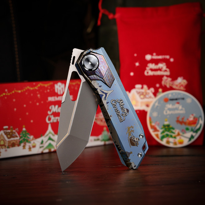Christmas Edition Remette RT-Peregrine Falcon Folding Knife Blue