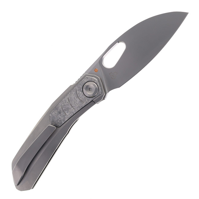 ベア Poikilo Folding Knife Grey Titanium Handle M398 Plain Edge