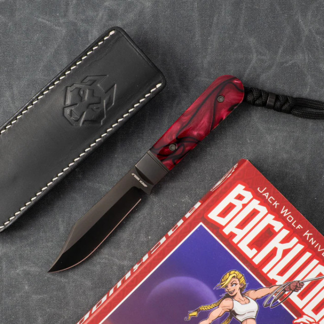 Jack Wolf Knives Backwoods FixEDC Fixed Blade Knife Kirinite True Blood Handle S90V Blade