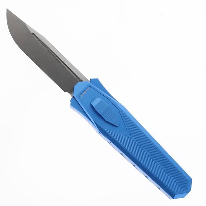 Remette Swordfish Folding Knife Light Blue Aluminum Handle S35VN Tanto Plain Edge Stonewash Finish ZL103D6