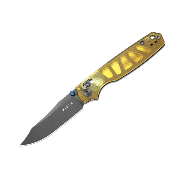 Kizer Pokiman CC Folding Knife Yellow PEI Handle AEB-L Clip Point