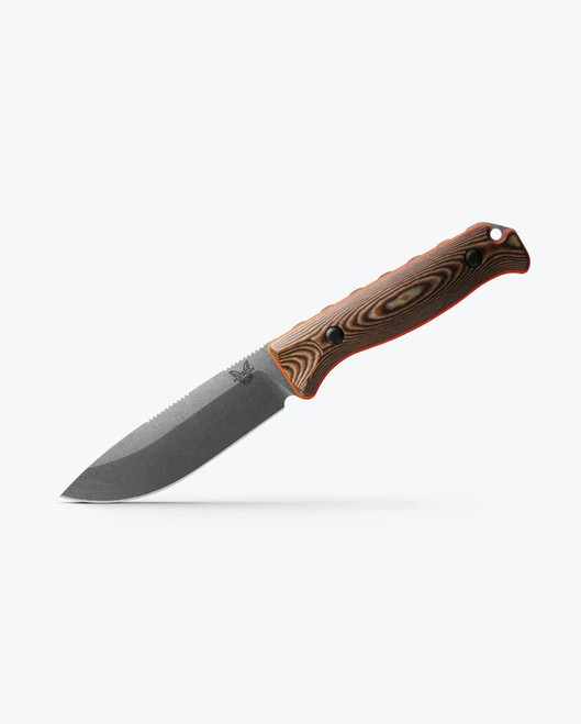 Benchmade Saddle Mountain Skinner Fixed Blade Knife Richlite With Orange G10 Handle S90V Drop Point Plain Edge 15002-1