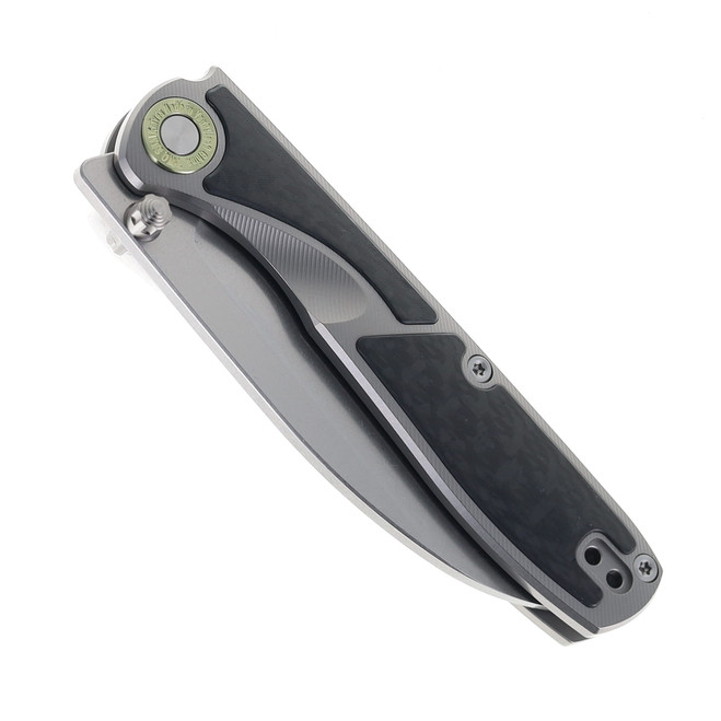 TwoSun Folding Knife Titanium/Carbon Fiber Handle K110 Plain Edge