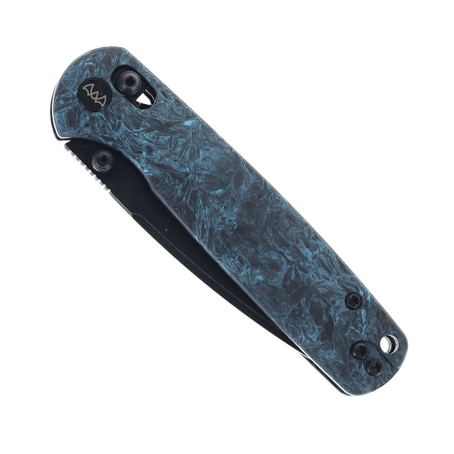 WIXCO Folding Knife Blue Shredded Carbon Fiber Handle 14C28N Plain