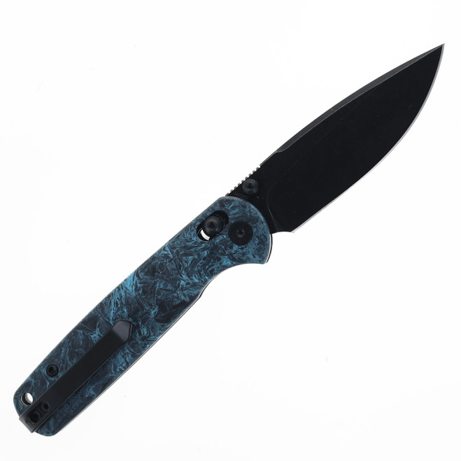 WIXCO Folding Knife Blue Shredded Carbon Fiber Handle 14C28N Plain