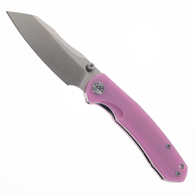 WIXCO Knives Folding Knife Pink G10 Handle 14C28N Plain Edge Satin Finish WX15-E