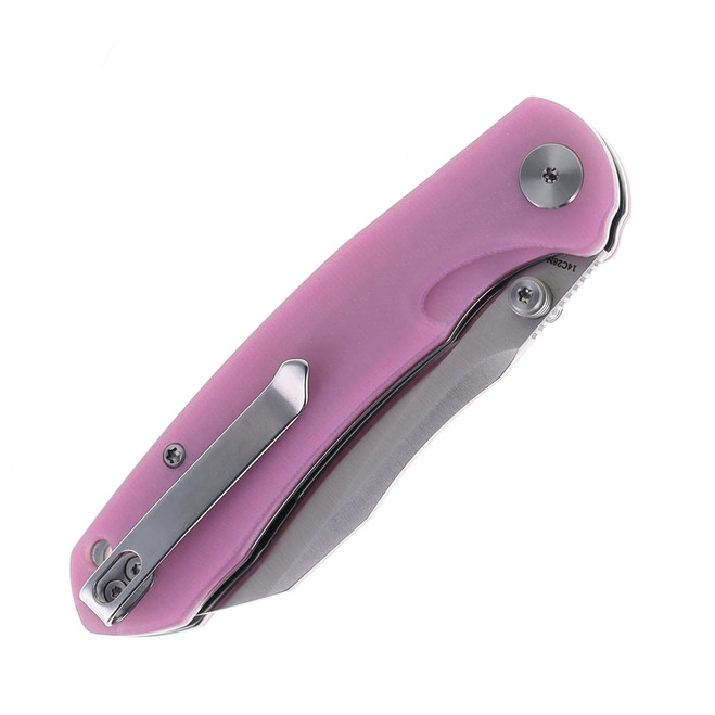 WIXCO Knives Folding Knife Pink G10 Handle 14C28N Plain Edge Satin