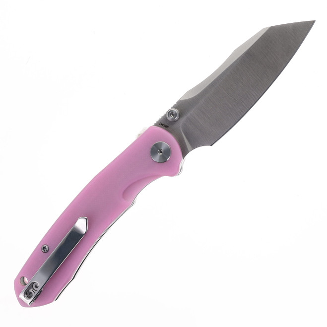 WIXCO Knives Folding Knife Pink G10 Handle 14C28N Plain Edge Satin