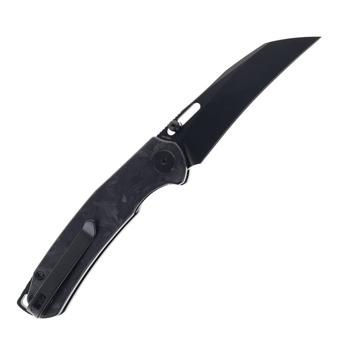 WIXCO Wortex Folding Knife Black Shredded Carbon Fiber Handle
