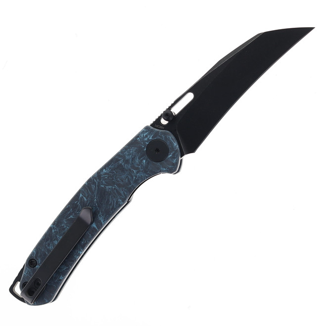 WIXCO Wortex Folding Knife Sky Blue Shredded Carbon Fiber Handle