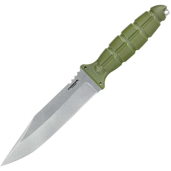 Condor Escort Fixed Blade Knife Green Polypropylene Handle 420HC Plain Edge Stonewash Finish CTK1834.6ASS