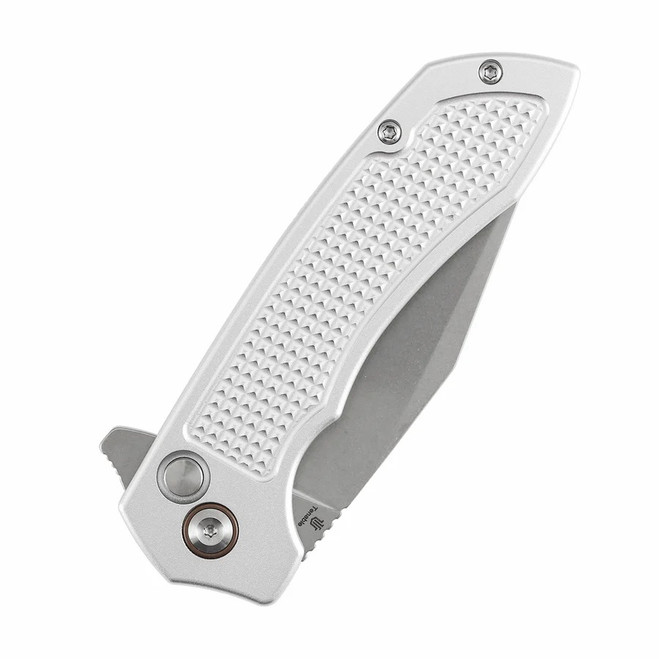Tenable Entity Folding Knife Silver Aluminum Handle 14C28N Drop