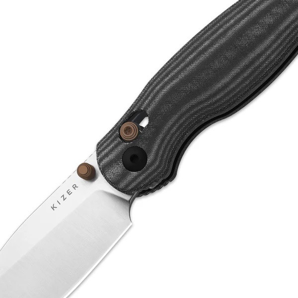 Kizer Phoca CD Folding Knife Black Norplex UltreX Micarta Handle
