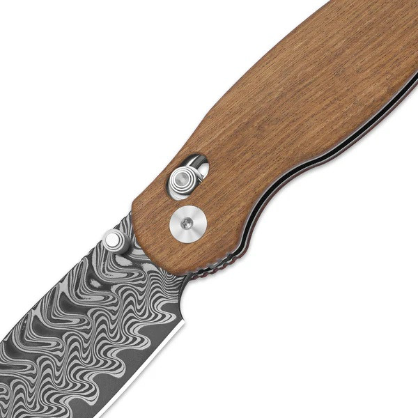 Kizer Phoca CD Folding Knife Mkuruti Wood Handle Damascus Drop