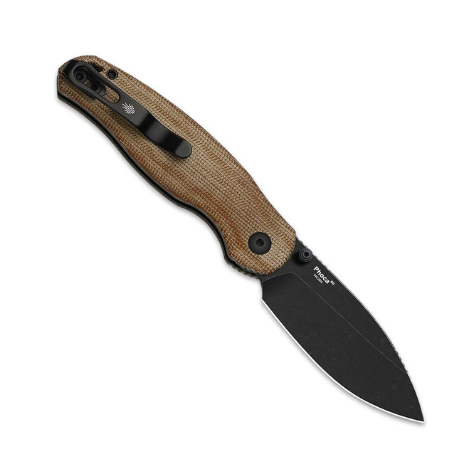 Kizer Phoca BD Folding Knife Brown Norplex UltreX Micarta Handle