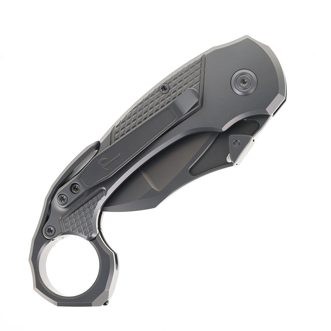 oz KB Knives Tactical Toucan Folding Knife Sandblast Titanium Handle