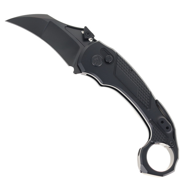 KB Knives Tactical Toucan Folding Knife PVD Black Ano Titanium Handle 20CV Karambit Plain Edge Black PVD Finish KB463D