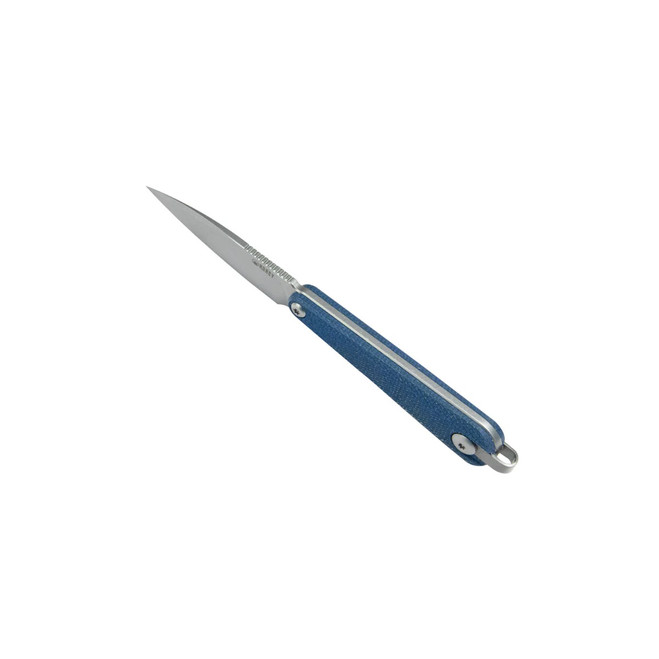 Kubey YAG Fixed Blade Knife Blue Micarta Handle 14C28N Wharncliffe
