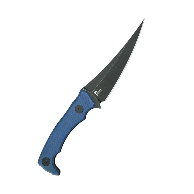 Kubey Sicarii Fixed Blade Knife Blue Micarta Handle 14C28N Skinner