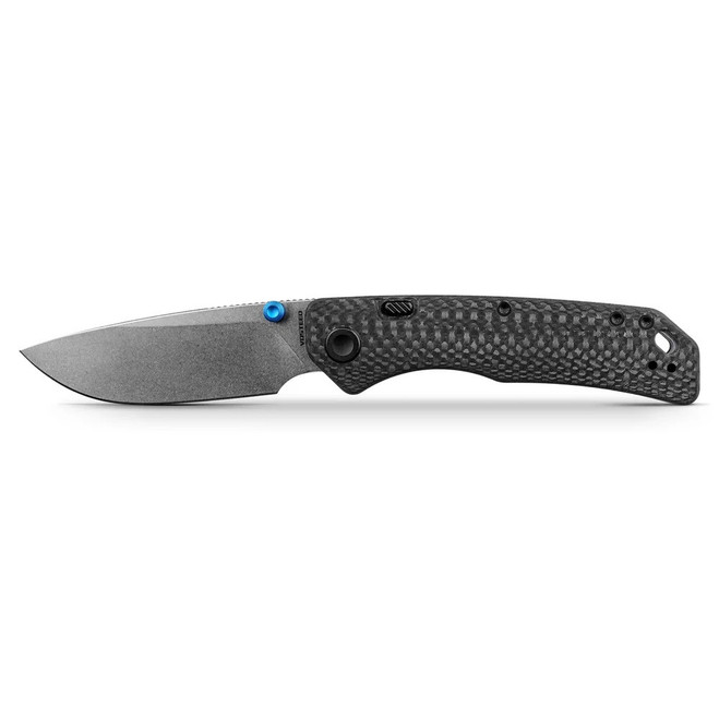 (Open Box) Returned Vosteed Marten 330 Folding Knife Black Carbon Fiber Handle 154CM Drop Point Plain Edge Stonewash Finish A1611