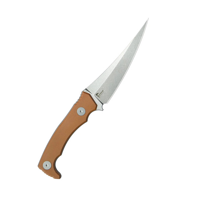 Kubey Sicarii Fixed Blade Knife Brown Micarta Handle 14C28N