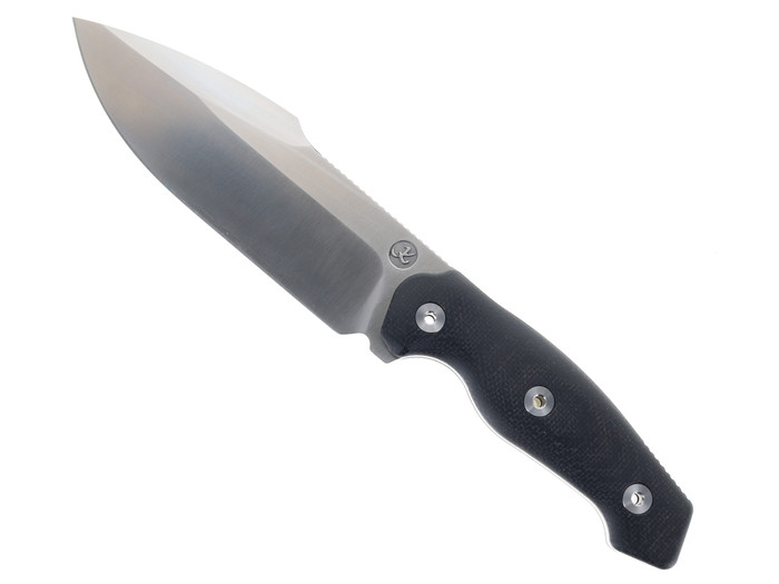 Kunwu Stiffy G Fixed Blade Knife Black Micarta Handle ASSAB 88 Plain Edge Satin Finish F712-BK-2