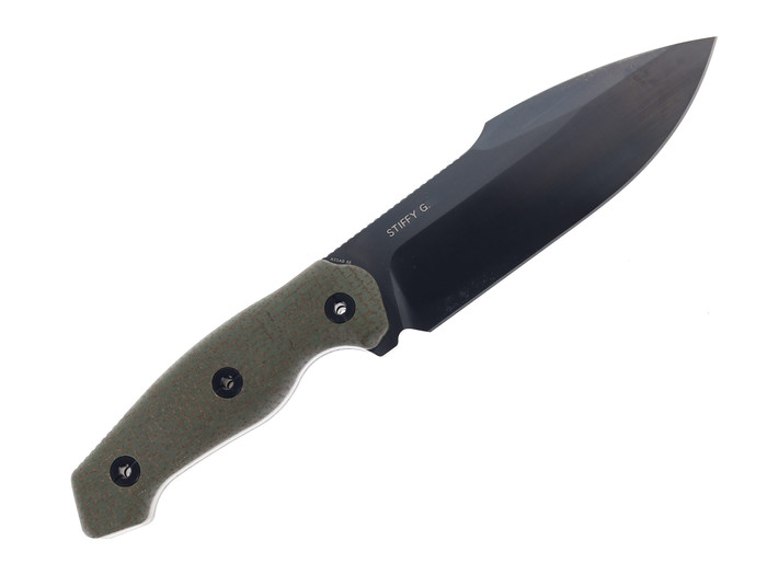 Kunwu Stiffy G Fixed Blade Knife Olive Green Micarta Handle ASSAB