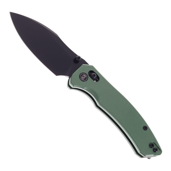 Miguron Norsa Folding Knife Green Aluminum Handle D2 Plain Edge Black PVD Finish MGR820AGN
