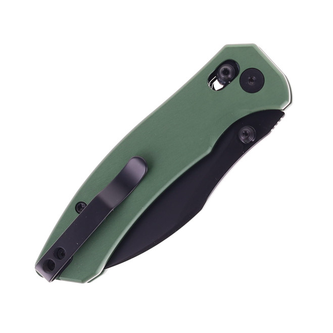 Miguron Norsa Folding Knife Green Aluminum Handle D2 Plain Edge