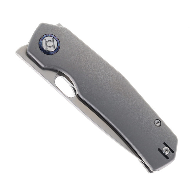 Kunwu TAO III Folding Knife Orange Peal Texture Titanium Handle