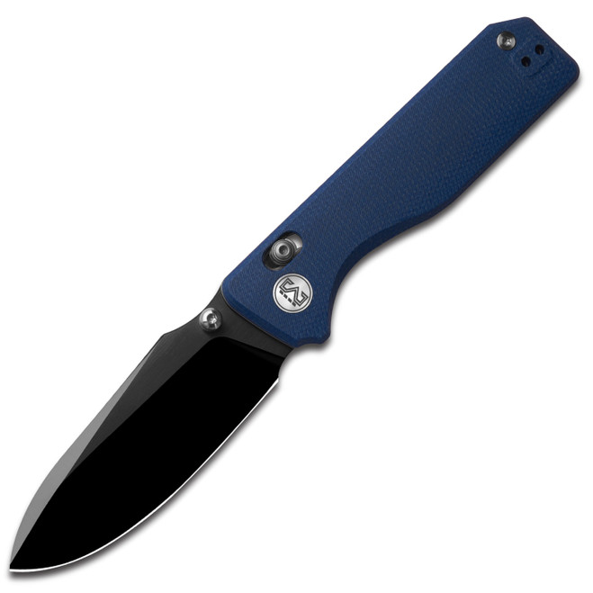 M Miguron Vane II Folding Knife Blue Micarta Handle M390 Drop Point Plain Edge DLC/Satin Finish MGR825ABU