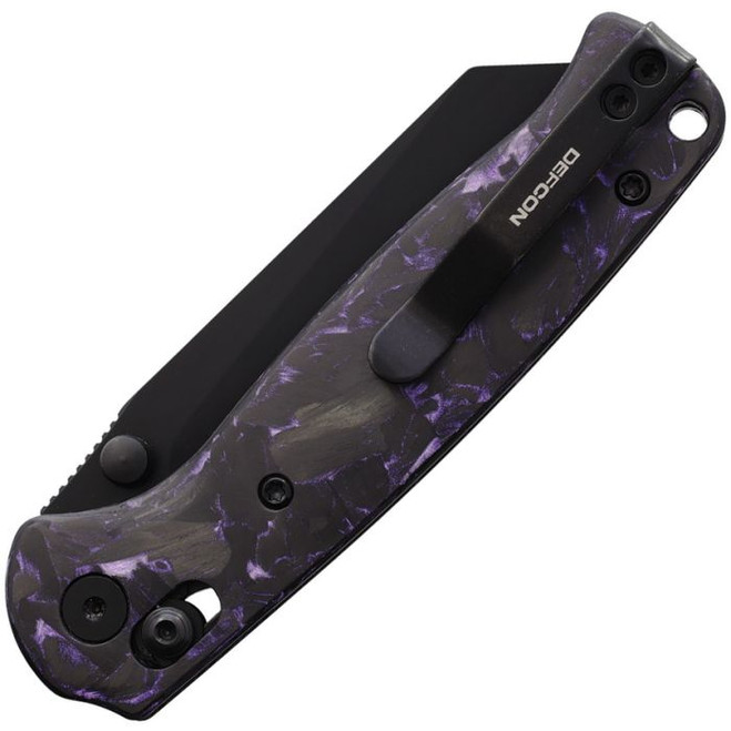 Defcon Artifact Axis Lock Folding Knife Black and Purple Carbon