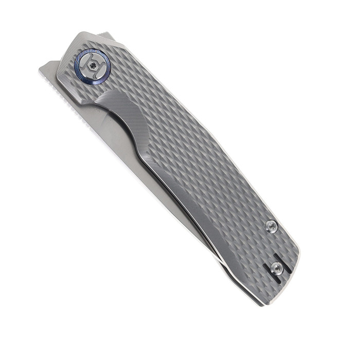 Kunwu TAO II Folding Knife Diamond Textured Titanium Handle Vanax