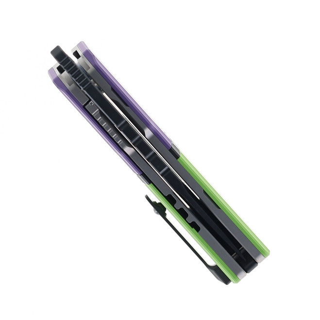 Maxace Capsule Pocket Knife Cerakote Purple/Green Titanium Handle