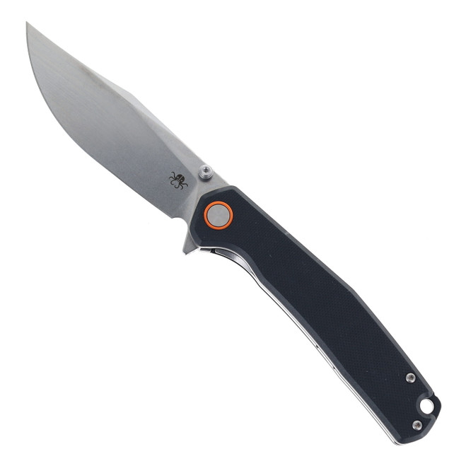 Klaken Knives Lancet Folding Knife Black Handle 14C28N Plain Edge Satin Finish J335-Lancet-Black/Satin