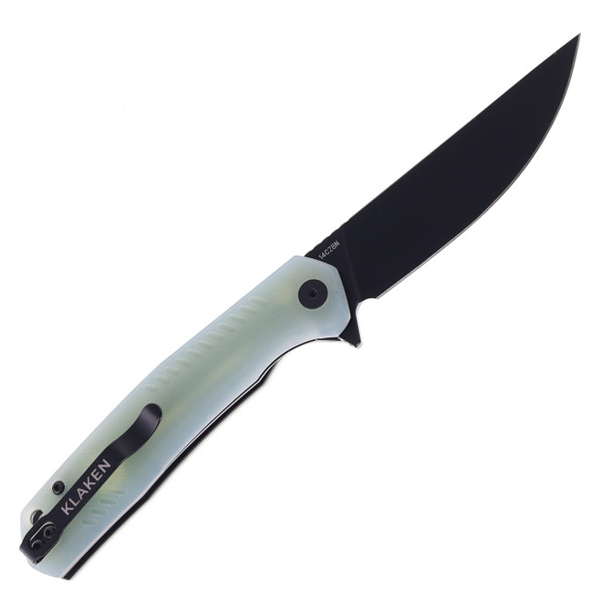 Klaken Knives Flint Folding Knife Jade G10 Handle 14C28N Plain