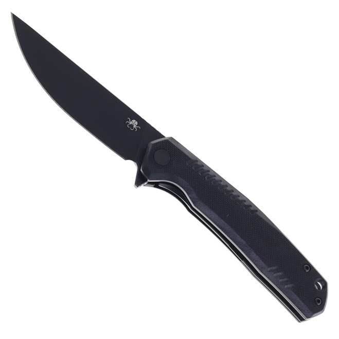 Klaken Knives Flint Folding Knife Black G10 Handle 14C28N Plain Black Blade J336-Flint-Black