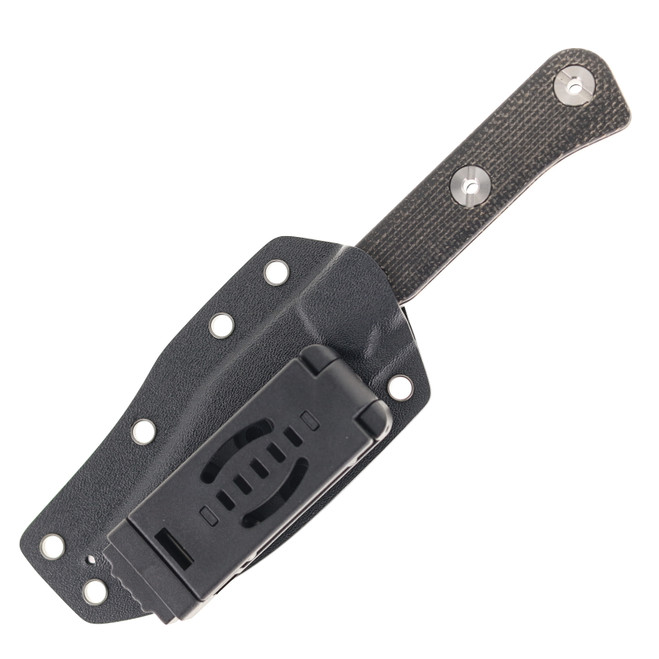 TwoSun Fixed Blade Knife Black Micarta Handle D2 Plain Edge