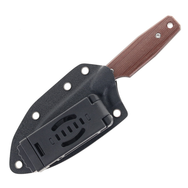 TwoSun Fixed Blade Knife Brown Micarta Handle D2 Plain Edge
