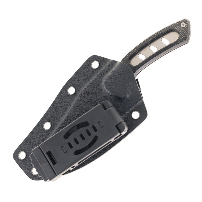 TwoSun Fixed Blade Knife Black Micarta Handle D2 Plain Edge